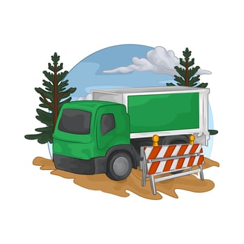 Illustration of delivery truck vector