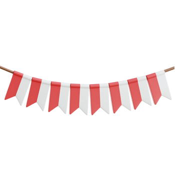 Indonesia Flag Garland 3d Illustration png