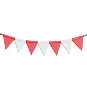 Indonesia Flag Garland 3d Illustration png