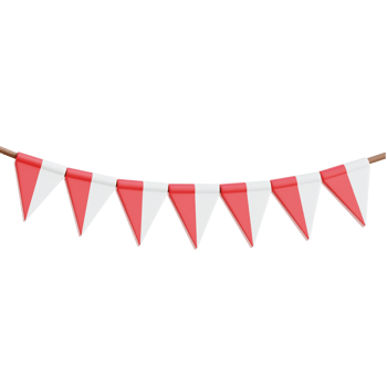 Indonesia Flag Garland 3d Illustration png