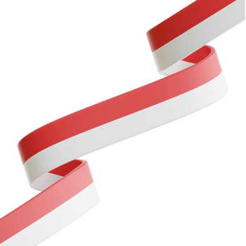 Indonesia Flag Ribbon 3d Illustration png