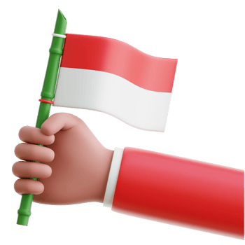 Hand Holding Indonesia Flag 3d Illustration png