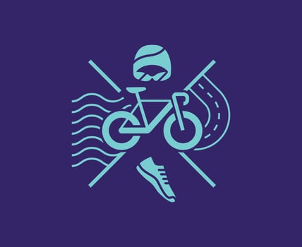 Pictogram Olympics Games Paris 2024 Logo Cyan Symbol Abstract Design Illustration With Purple Background vector
