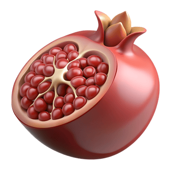 Cartoon pomegranate fruit illustration isolated on the transparent background png