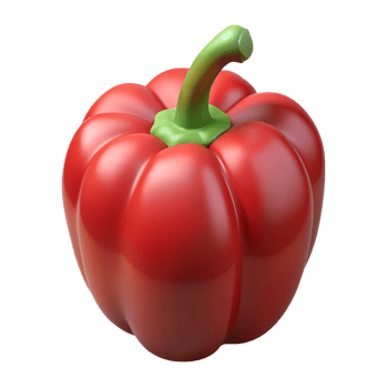 Cartoon red bell pepper vegetable illustration isolated on the transparent background png
