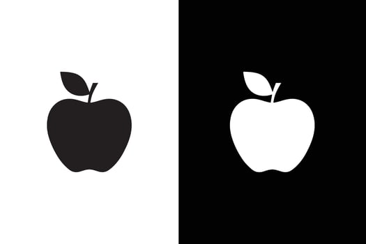 Apple Icon silhouette white Flat Design. Apple icon. Apple icon. apple symbols for your design. vector