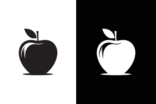 Apple Icon silhouette black white Design. Apple icon. Apple icon. apple symbols for your design. vector