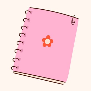 Diary notebook. Office or school stationery, daily and weekly organizer. Notebook, notepad, memo pad, planner or organizer icon. illustration EPS 10 vector