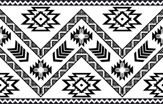 Aztec seamless geometric pattern for fabric, black and white. png