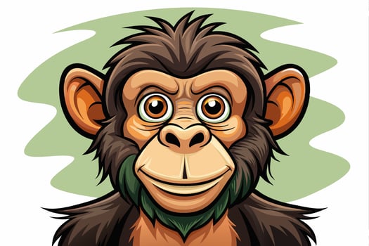 Funny Chimpanzee Illustration Cartoons, Clipart And Line Art on White Background, Funny chimpanzee illustration with white background perfect for cartoons and clipart vector
