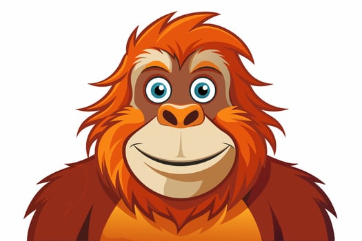 Funny Orangutan Illustration Cartoons, Clipart, Line Art on White Background, Funny orangutan illustration with a white background, perfect for cartoons and clipart vector