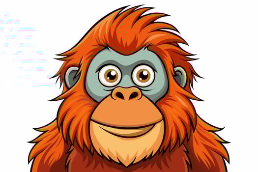 Funny Orangutan Illustration Cartoons, Clipart, Line Art on White Background, Funny orangutan illustration with a white background, perfect for cartoons and clipart vector