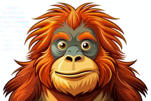 Funny Orangutan Illustration Cartoons, Clipart, Line Art on White Background, Funny orangutan illustration with a white background, perfect for cartoons and clipart vector
