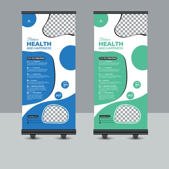 medical roll up banner design vector