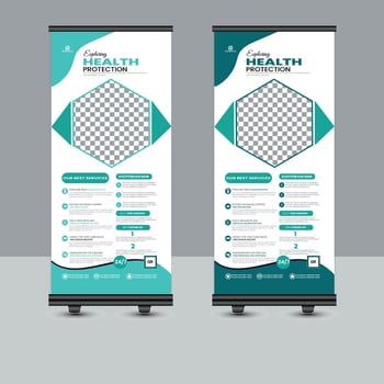 medical roll up banner vector