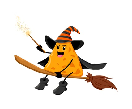 Cartoon Halloween nachos tex mex fast food mage vector