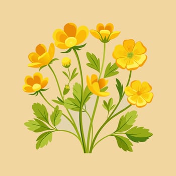 Outline flower set for artistic designs. vector