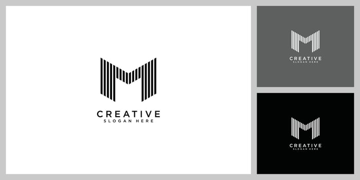 initial letter m logo design vector