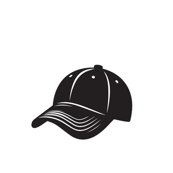 Cap silhouette. Baseball hat logo, icon design. cap illustration black and white vector
