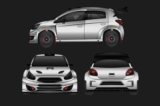 Rally car template design vector