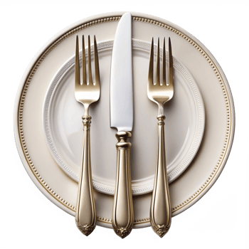 Beautiful High Quality Cutlery With Plate Isolated on Transparent Background png