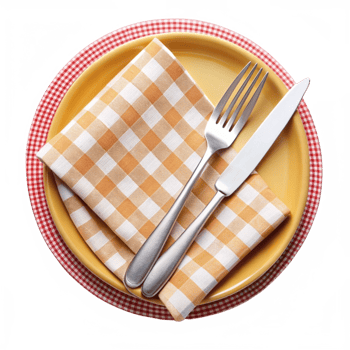Beautiful High Quality Cutlery With Plate Isolated on Transparent Background png