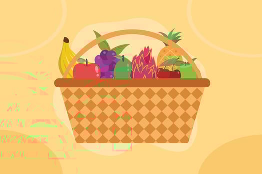 Fruits concept. Colored flat illustration isolated. vector