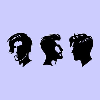 Elegant Hairstyles for Modern Men. vector