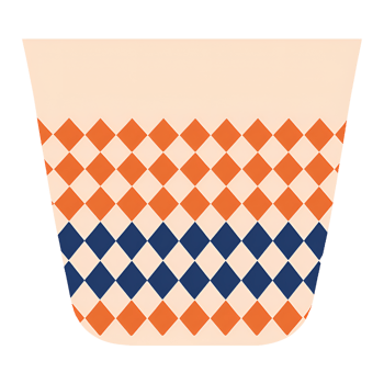 a ceramic cup with a geometric pattern png