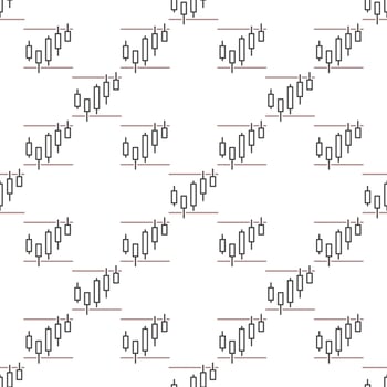 Cryptocurrency Candlestick Charts Technical Analysis seamless pattern in outline style vector