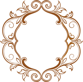 Ornate Rococo Floral Frame Elegant Clipart. AI-generated. png