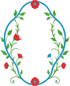 Ornate Rococo Floral Frame Elegant Clipart. AI-generated. png
