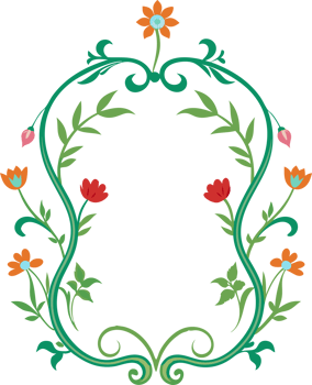 Ornate Rococo Floral Frame Elegant Clipart. AI-generated. png