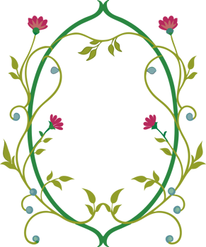 Ornate Rococo Floral Frame Elegant Clipart. AI-generated. png