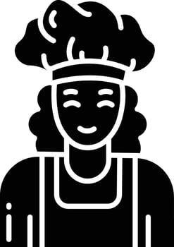 Woman Baker solid glyph illustration vector