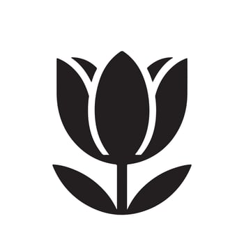 tulip flower silhouette - flat design icon with a white background vector