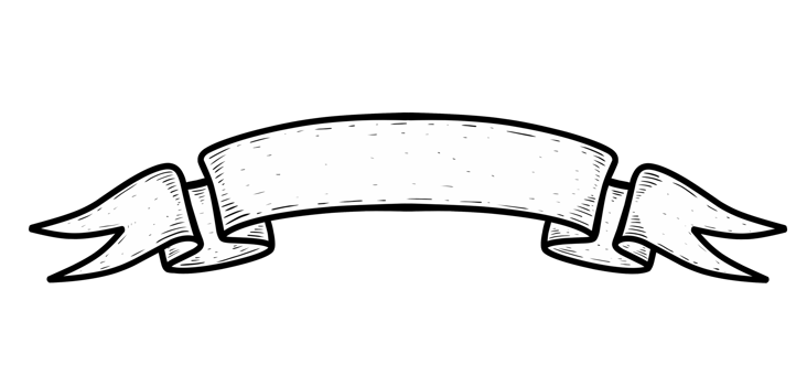 Sketch banner ribbon engraved old labels png
