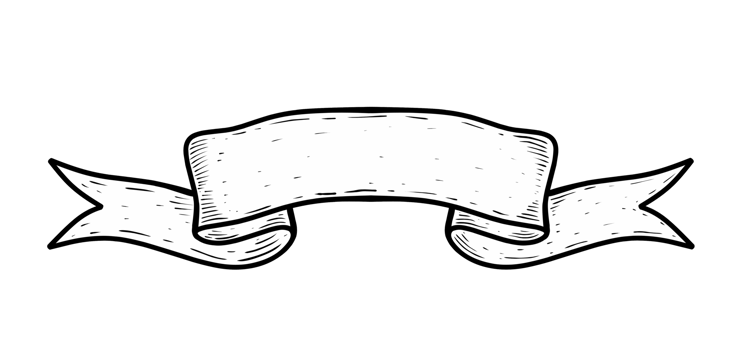 Sketch banner ribbon engraved old labels png