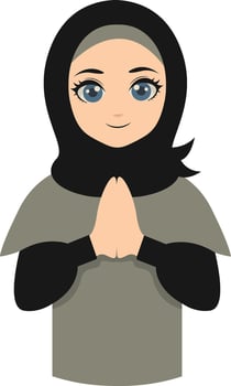 Muslim Greeting Pose Eid Mubarak Character. Isolated Illustration Design. vector