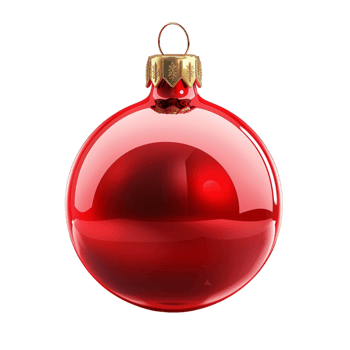 Generated Ai Red Christmas Ball With Decoration png