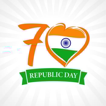 Happy Republic Day of India creative icon. 70th anniversary celebrating. vector