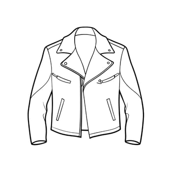 Hand drawn jacket outline on white background. Clothing costumes, Education and school kids coloring page vector