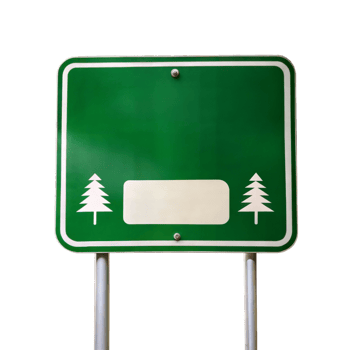 Green road sign symbolizing environmental awareness png