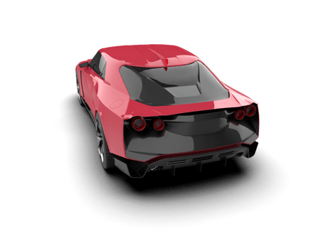 Realistic sport car isolated on background. 3d rendering - illustration png