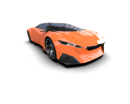 Realistic sport car isolated on background. 3d rendering - illustration png