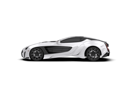 Realistic sport car isolated on background. 3d rendering - illustration png