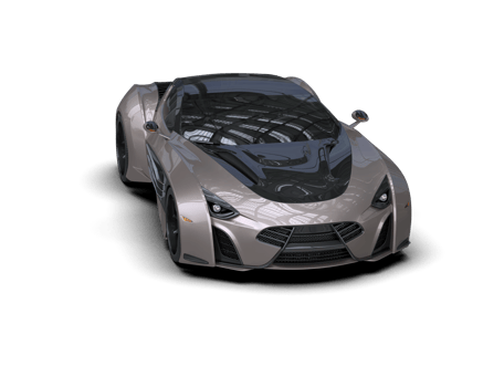 Realistic sport car isolated on background. 3d rendering - illustration png