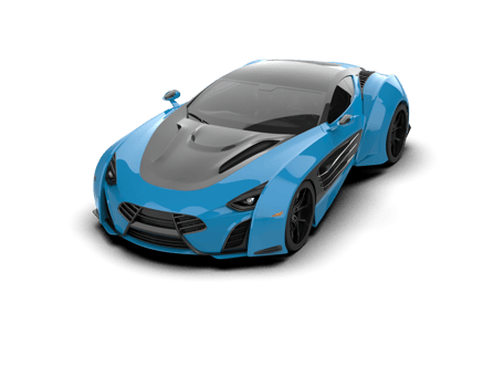 Realistic sport car isolated on background. 3d rendering - illustration png