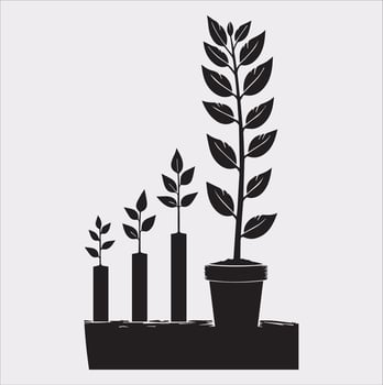 growth tree silhouette on white background vector