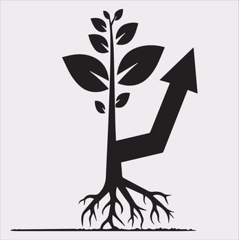 growth tree silhouette on white background vector
